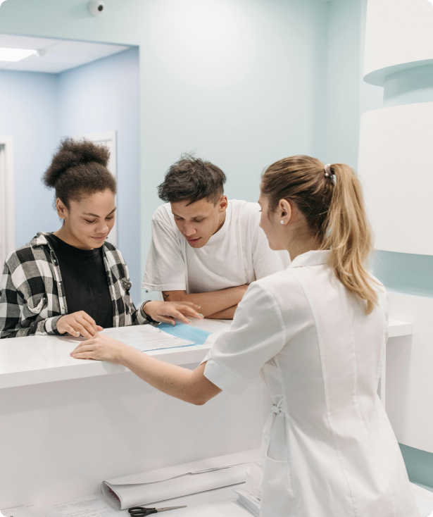 Patients at reception