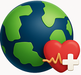 Globe with heart icon
